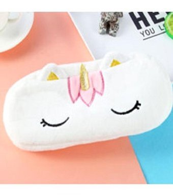 Unicorn Unicorn Beyaz Peluş Tek Gözlü Cüzdan Kalemlik