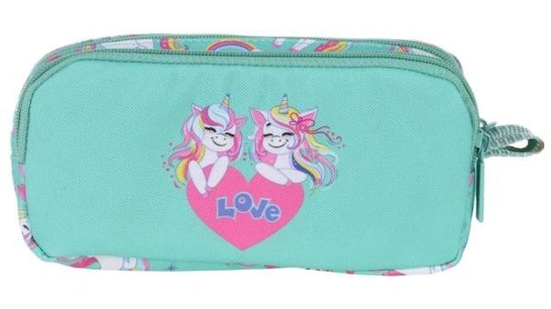 Kaukko Unicorn Yeşil Bölmeli Çift Gözlü Cüzdan Kalemlik