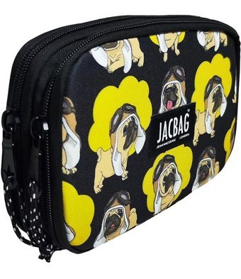 Jacbag Jac-11 Sarı-Siyah Bölmeli Çift Gözlü Cüzdan Kalemlik
