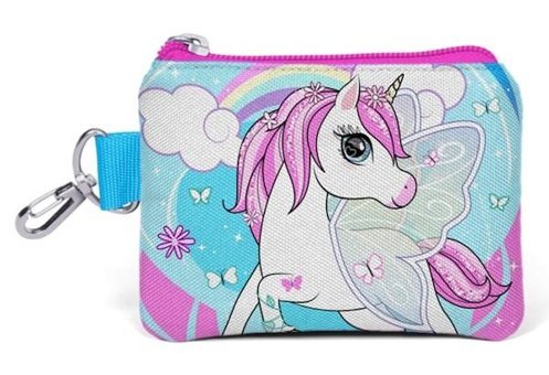 Coral High Unicorn Mavi-Pembe Tek Gözlü Cüzdan Kalemlik