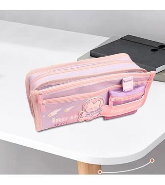 Magideal Açık Mor Bölmeli 3 Gözlü Cüzdan Kalemlik