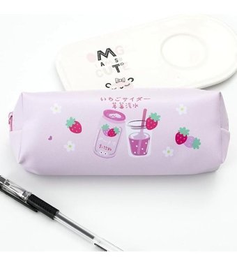 Heamor Kawaii Çilek Şekeri Pembe Tek Gözlü Cüzdan Kalemlik