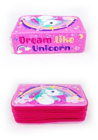 Onesize Unicorn Beyaz Bölmeli Katlanabilir 3 Gözlü Cüzdan Kalemlik