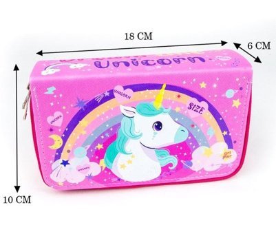 Onesize Unicorn Beyaz Bölmeli Katlanabilir 3 Gözlü Cüzdan Kalemlik