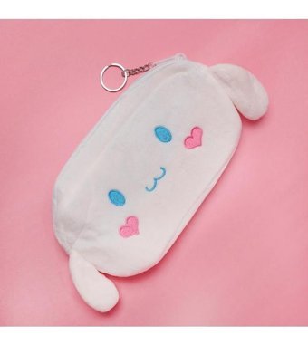 Piraye Gift 1272 Beyaz Peluş Tek Gözlü Cüzdan Kalemlik