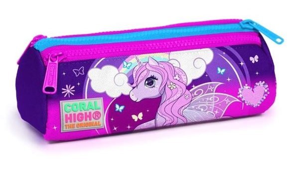 Coral High Unicorn Mor Bölmeli 3 Gözlü Cüzdan Kalemlik