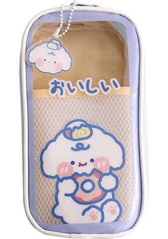 Heamor Kawaii Mor Şeffaf Tek Gözlü Cüzdan Kalemlik