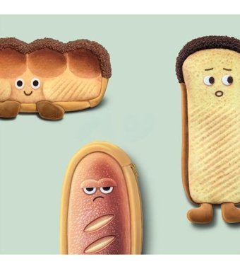 Heamor Kawaii Tost Kahverengi Tek Gözlü Cüzdan Kalemlik