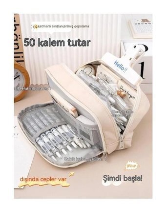 Kk Açık Pembe Bölmeli Düz 3 Gözlü Cüzdan Kalemlik