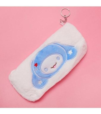 Piraye Gift 1276 Mavi Peluş Tek Gözlü Cüzdan Kalemlik