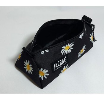 Jacbag Prime Papatya Desenli Siyah Tek Gözlü Cüzdan Kalemlik