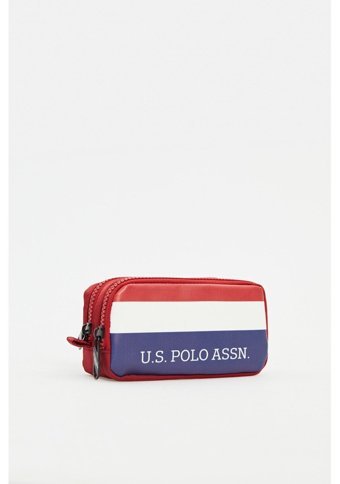 U.S. Polo Assn. Plklk23139 Kırmızı Bölmeli Çift Gözlü Cüzdan Kalemlik