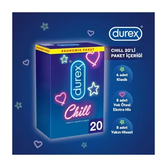 Durex Chill Karma Paket Prezervatif 20'li+Durex Intense Delight Bullet Vibratör