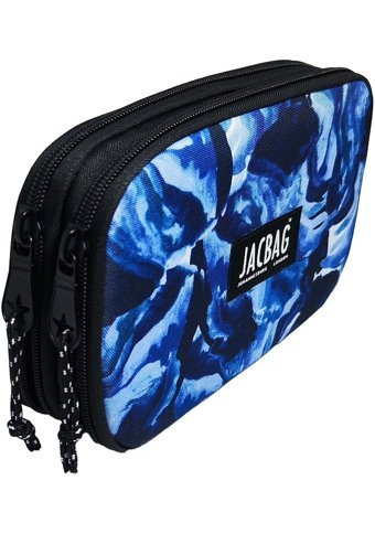 Jacbag Jac-11 Mavi-Beyaz Bölmeli Çift Gözlü Cüzdan Kalemlik
