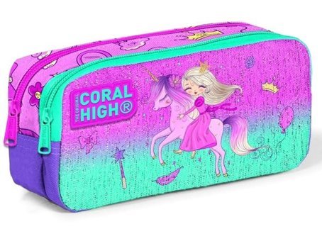 Coral High Unicorn Yeşil Bölmeli Çift Gözlü Cüzdan Kalemlik