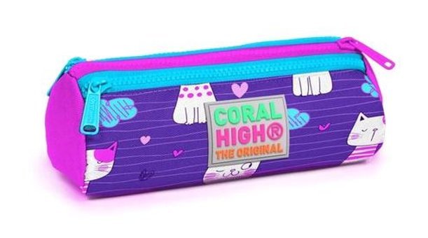 Coral High 22304 Mor Bölmeli 3 Gözlü Cüzdan Kalemlik