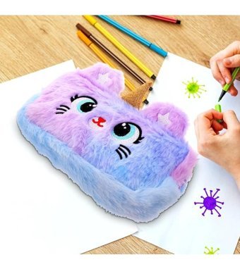 Heamor Unicorn Pembe Peluş Tek Gözlü Cüzdan Kalemlik