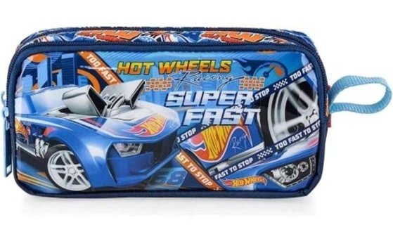 Hot Wheels 48375 Mavi Bölmeli Çift Gözlü Cüzdan Kalemlik