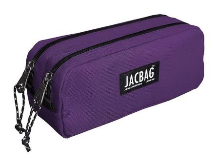 Jacbag Dual Pouch Mor Bölmeli Düz Çift Gözlü Cüzdan Kalemlik