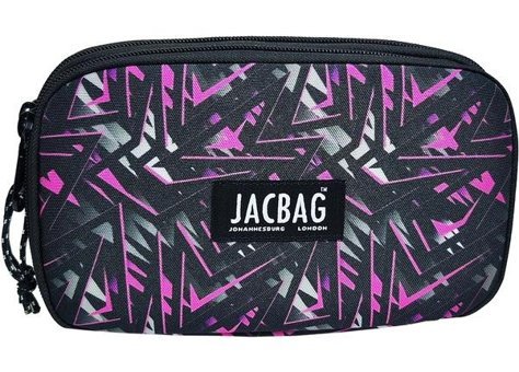 Jacbag Jac-11 Geometrik Gri-Pembe Bölmeli Çift Gözlü Cüzdan Kalemlik