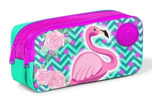 Yaygan Flamingo Çok Renkli Bölmeli Çift Gözlü Cüzdan Kalemlik
