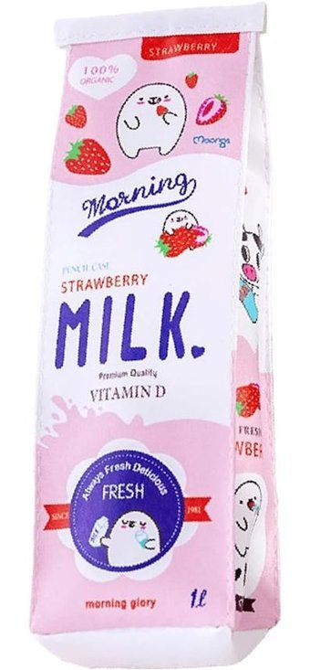 Heamor Kawaii Süt Kutusu Mor Tek Gözlü Cüzdan Kalemlik