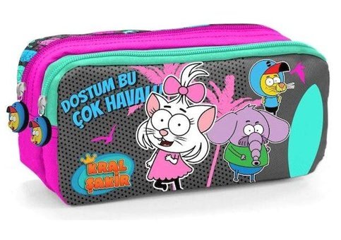 Yaygan 32172 Pembe-Kahverengi Bölmeli Çift Gözlü Cüzdan Kalemlik