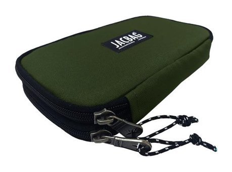 Jacbag Double Cover Haki Bölmeli Düz Katlanabilir Çift Gözlü Cüzdan Kalemlik
