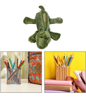 Magideal Yeşil Peluş Tek Gözlü Cüzdan Kalemlik