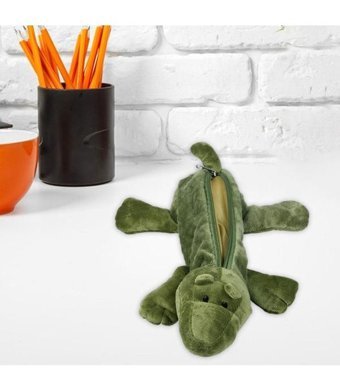 Magideal Yeşil Peluş Tek Gözlü Cüzdan Kalemlik