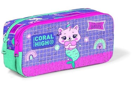 Coral High 12051 Unicorn Yeşil Bölmeli Çift Gözlü Cüzdan Kalemlik
