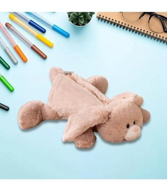 Magideal Kahverengi Peluş Tek Gözlü Cüzdan Kalemlik