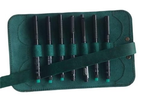 Lnleather Yeşil Katlanabilir Tek Gözlü Rulo Kalemlik