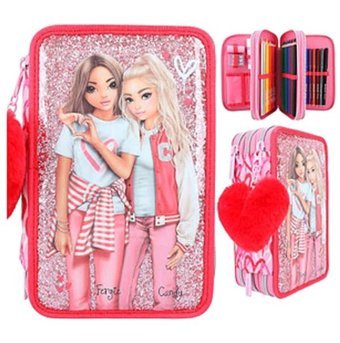 Top Model 412230 Pembe Bölmeli Katlanabilir 3 Gözlü Cüzdan Kalemlik