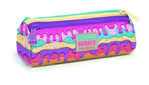 Coral High 22031 Pembe Bölmeli 3 Gözlü Cüzdan Kalemlik
