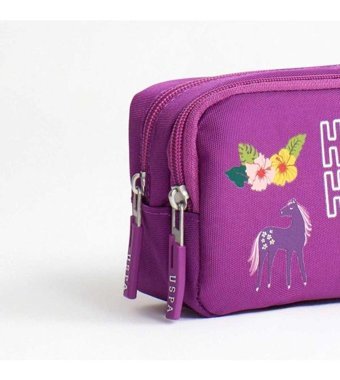 Polo Plklk22045 Mor Bölmeli Çift Gözlü Cüzdan Kalemlik
