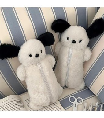 Boutiques Beyaz Peluş Tek Gözlü Cüzdan Kalemlik