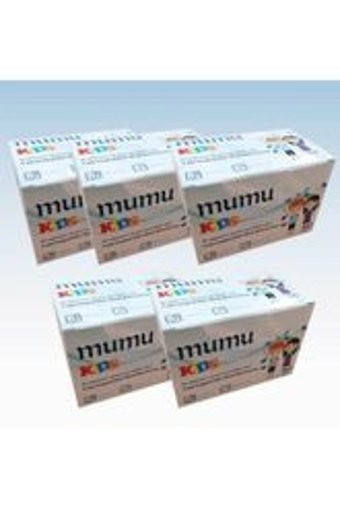 Mumu Tek Kullanımlık 3 Katlı Lastikli Telli 50'li Çocuk Maske Çok Renkli