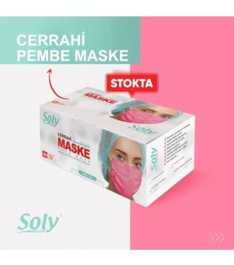 Soly Care Tek Kullanımlık 3 Katlı Lastikli Telli 50'li Yetişkin Ultrasonik Cerrahi Maske Beyaz