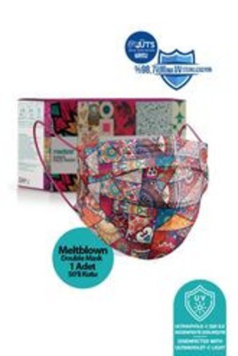 Medizer Tek Kullanımlık 3 Katlı Lastikli Telli 50'li Yetişkin Ultrasonik Cerrahi Maske Beyaz