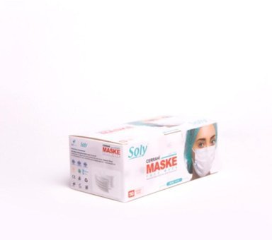 Soly Care Tek Kullanımlık 3 Katlı Lastikli Telli 150'li Çocuk Ultrasonik Maske
