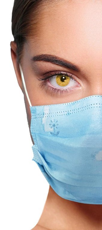 Blue Daisy Mask Tek Kullanımlık 3 Katlı Lastikli Telli 100'lü Yetişkin Cerrahi Maske Mavi