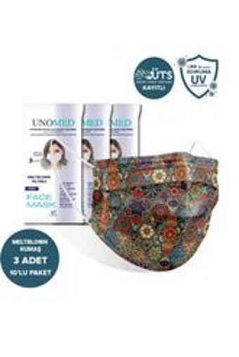Unomed Tek Kullanımlık 3 Katlı Lastikli Telli 50'li Çocuk Ultrasonik Cerrahi Maske Beyaz