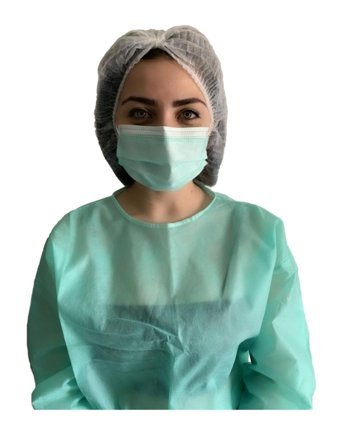 Amet Sağlık Ürünleri Tek Kullanımlık 3 Katlı Lastikli Telli 50'li Yetişkin Ultrasonik Maske Yeşil