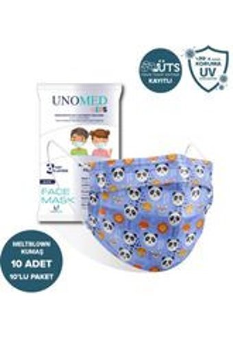 Unomed Tek Kullanımlık 3 Katlı Lastikli Telli 100'lü Çocuk Ultrasonik Maske Bej