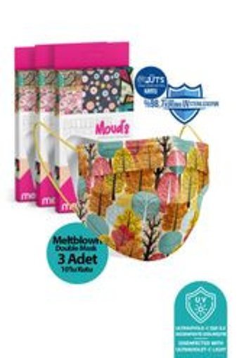 Medizer Tek Kullanımlık 3 Katlı Lastikli Telli 30'lu Yetişkin Ultrasonik Cerrahi Maske Sarı