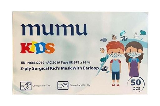 Mumu Tek Kullanımlık 3 Katlı Lastikli Telli 500'lü Çocuk Maske Çok Renkli
