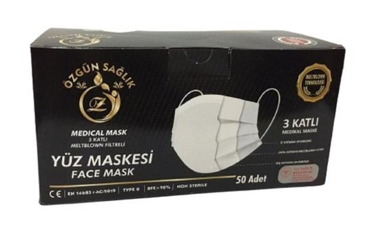 Otto Tek Kullanımlık 3 Katlı Lastikli Telli 50'li Yetişkin Ultrasonik Maske Pembe