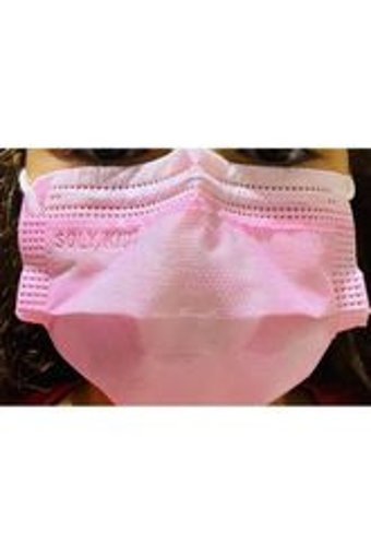 Soly Care Tek Kullanımlık 3 Katlı Lastikli Telli 50'li Çocuk Ultrasonik Maske Pembe