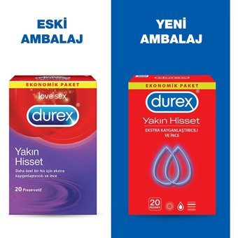 Durex Yakın Hisset İnce Prezervatif 3x20'li